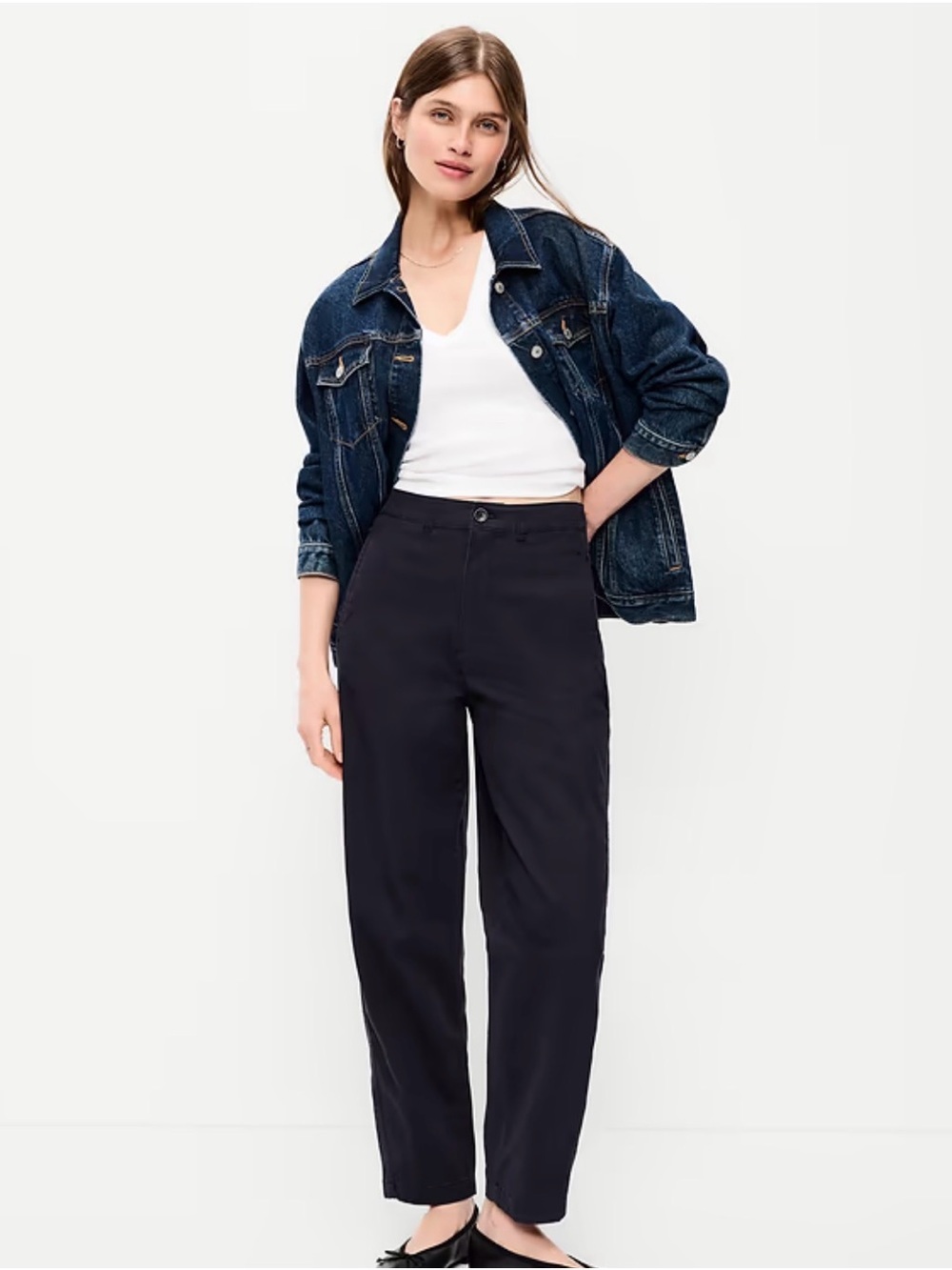 Old Navy High-Rise OG Chino Navy  medium Tall preppy